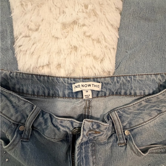 Gray Boot-Cut Jeans with Rhinestone Accent - Picture 4 of 5